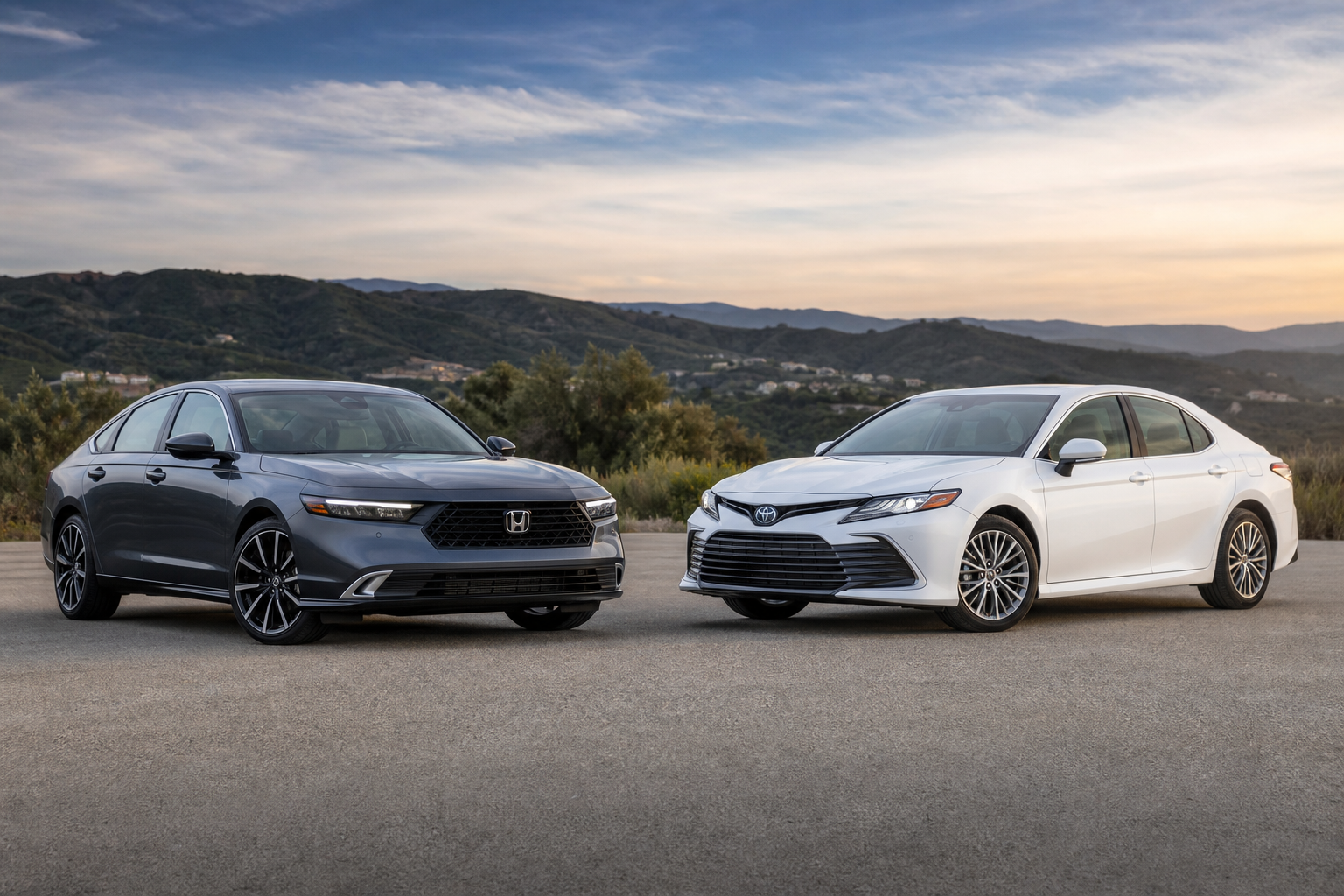 2026 Honda Accord next to 2026 Toyota Camry